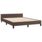 vidaXL Estructura de cama cabecero cuero sintético marrón 140x200 cm vidaXL Estructura de cama cabecero cuero sintético marrón 140x200 cm