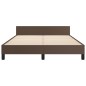 vidaXL Estructura de cama cabecero cuero sintético marrón 140x200 cm vidaXL Estructura de cama cabecero cuero sintético marrón 140x200 cm