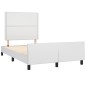 vidaXL Estructura de cama cabecero cuero sintético blanco 120x200 cm vidaXL Estructura de cama cabecero cuero sintético blanco 120x200 cm