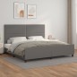 vidaXL Estructura de cama con cabecero cuero sintético gris 200x200 cm