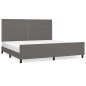 vidaXL Estructura de cama con cabecero cuero sintético gris 200x200 cm