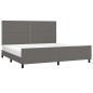 vidaXL Estructura de cama con cabecero cuero sintético gris 200x200 cm