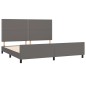 vidaXL Estructura de cama con cabecero cuero sintético gris 200x200 cm