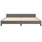 vidaXL Estructura de cama con cabecero cuero sintético gris 200x200 cm