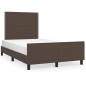 vidaXL Estructura de cama cabecero cuero sintético marrón 120x200 cm vidaXL Estructura de cama cabecero cuero sintético marrón 120x200 cm