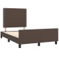 vidaXL Estructura de cama cabecero cuero sintético marrón 120x200 cm vidaXL Estructura de cama cabecero cuero sintético marrón 120x200 cm