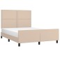 vidaXL Estructura de cama cabecero cuero sintético capuchino 140x200cm