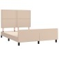 vidaXL Estructura de cama cabecero cuero sintético capuchino 140x200cm