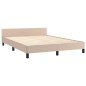 vidaXL Estructura de cama cabecero cuero sintético capuchino 140x200cm