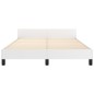 vidaXL Estructura de cama cabecero cuero sintético blanco 140x200 cm