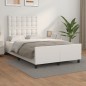 vidaXL Estructura de cama cabecero cuero sintético blanco 120x200 cm vidaXL Estructura de cama cabecero cuero sintético blanco 120x200 cm