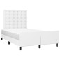 vidaXL Estructura de cama cabecero cuero sintético blanco 120x200 cm vidaXL Estructura de cama cabecero cuero sintético blanco 120x200 cm