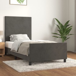 vidaXL Estructura cama con cabecero terciopelo gris oscuro 100x200 cm