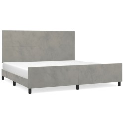vidaXL Estructura de cama con cabecero terciopelo gris claro 200x200cm