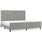 vidaXL Estructura de cama con cabecero terciopelo gris claro 200x200cm vidaXL Estructura de cama con cabecero terciopelo gris claro 200x200cm