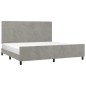 vidaXL Estructura de cama con cabecero terciopelo gris claro 200x200cm vidaXL Estructura de cama con cabecero terciopelo gris claro 200x200cm