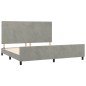 vidaXL Estructura de cama con cabecero terciopelo gris claro 200x200cm vidaXL Estructura de cama con cabecero terciopelo gris claro 200x200cm