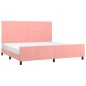 vidaXL Estructura de cama con cabecero de terciopelo rosa 200x200 cm
