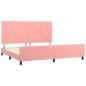 vidaXL Estructura de cama con cabecero de terciopelo rosa 200x200 cm