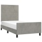 vidaXL Estructura de cama con cabecero terciopelo gris claro 90x200 cm vidaXL Estructura de cama con cabecero terciopelo gris claro 90x200 cm