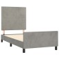 vidaXL Estructura de cama con cabecero terciopelo gris claro 90x200 cm vidaXL Estructura de cama con cabecero terciopelo gris claro 90x200 cm