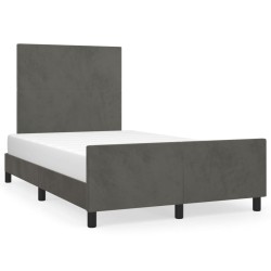 vidaXL Estructura cama con cabecero terciopelo gris oscuro 120x200 cm