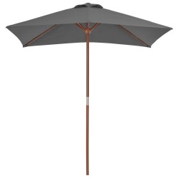 vidaXL Sombrilla de jardín con palo de madera 150x200 cm antracita