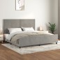vidaXL Estructura de cama con cabecero terciopelo gris claro 200x200cm vidaXL Estructura de cama con cabecero terciopelo gris claro 200x200cm