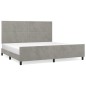 vidaXL Estructura de cama con cabecero terciopelo gris claro 200x200cm vidaXL Estructura de cama con cabecero terciopelo gris claro 200x200cm