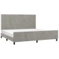 vidaXL Estructura de cama con cabecero terciopelo gris claro 200x200cm vidaXL Estructura de cama con cabecero terciopelo gris claro 200x200cm