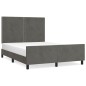 vidaXL Estructura cama con cabecero terciopelo gris oscuro 140x190 cm