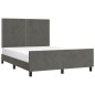 vidaXL Estructura cama con cabecero terciopelo gris oscuro 140x190 cm