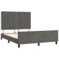 vidaXL Estructura cama con cabecero terciopelo gris oscuro 140x190 cm