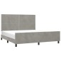 vidaXL Estructura de cama con cabecero terciopelo gris claro 160x200cm