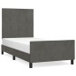 vidaXL Estructura de cama con cabecero terciopelo gris oscuro 90x190cm vidaXL Estructura de cama con cabecero terciopelo gris oscuro 90x190cm