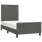 vidaXL Estructura de cama con cabecero terciopelo gris oscuro 90x190cm vidaXL Estructura de cama con cabecero terciopelo gris oscuro 90x190cm
