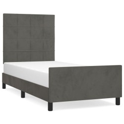 vidaXL Estructura cama con cabecero terciopelo gris oscuro 100x200 cm