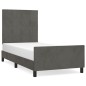 vidaXL Estructura cama con cabecero terciopelo gris oscuro 100x200 cm vidaXL Estructura cama con cabecero terciopelo gris oscuro 100x200 cm
