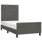 vidaXL Estructura cama con cabecero terciopelo gris oscuro 100x200 cm vidaXL Estructura cama con cabecero terciopelo gris oscuro 100x200 cm