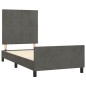 vidaXL Estructura cama con cabecero terciopelo gris oscuro 100x200 cm vidaXL Estructura cama con cabecero terciopelo gris oscuro 100x200 cm
