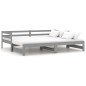 vidaXL Sofá cama extraíble madera maciza de pino gris 2x(90x200) cm vidaXL Sofá cama extraíble madera maciza de pino gris 2x(90x200) cm