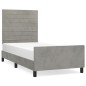 vidaXL Estructura de cama con cabecero terciopelo gris claro 80x200 cm vidaXL Estructura de cama con cabecero terciopelo gris claro 80x200 cm