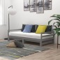 vidaXL Sofá cama extraíble madera maciza de pino gris 2x(90x200) cm vidaXL Sofá cama extraíble madera maciza de pino gris 2x(90x200) cm