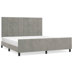 vidaXL Estructura de cama con cabecero terciopelo gris claro 160x200cm