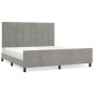vidaXL Estructura de cama con cabecero terciopelo gris claro 160x200cm vidaXL Estructura de cama con cabecero terciopelo gris claro 160x200cm
