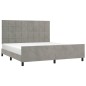 vidaXL Estructura de cama con cabecero terciopelo gris claro 160x200cm vidaXL Estructura de cama con cabecero terciopelo gris claro 160x200cm