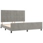 vidaXL Estructura de cama con cabecero terciopelo gris claro 160x200cm vidaXL Estructura de cama con cabecero terciopelo gris claro 160x200cm