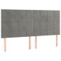 vidaXL Estructura de cama con cabecero terciopelo gris claro 160x200cm vidaXL Estructura de cama con cabecero terciopelo gris claro 160x200cm