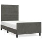vidaXL Estructura de cama con cabecero terciopelo gris oscuro 90x190cm vidaXL Estructura de cama con cabecero terciopelo gris oscuro 90x190cm