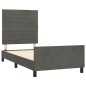vidaXL Estructura de cama con cabecero terciopelo gris oscuro 90x190cm vidaXL Estructura de cama con cabecero terciopelo gris oscuro 90x190cm